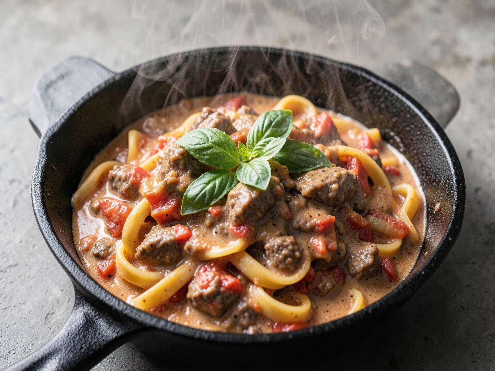 Best One Pot Creamy Tomato Beef Pasta (Ready in 30 Minutes)