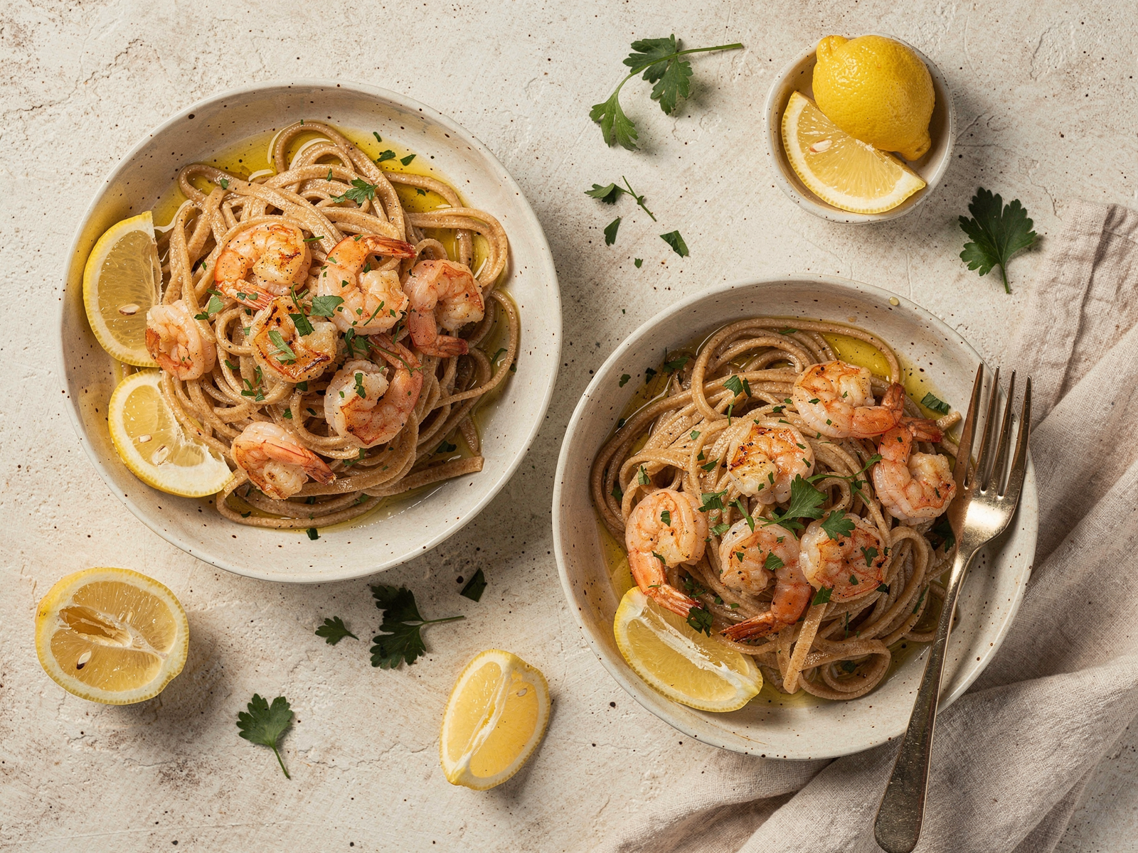 Whole Wheat Lemon Garlic Shrimp Linguine: How to Make